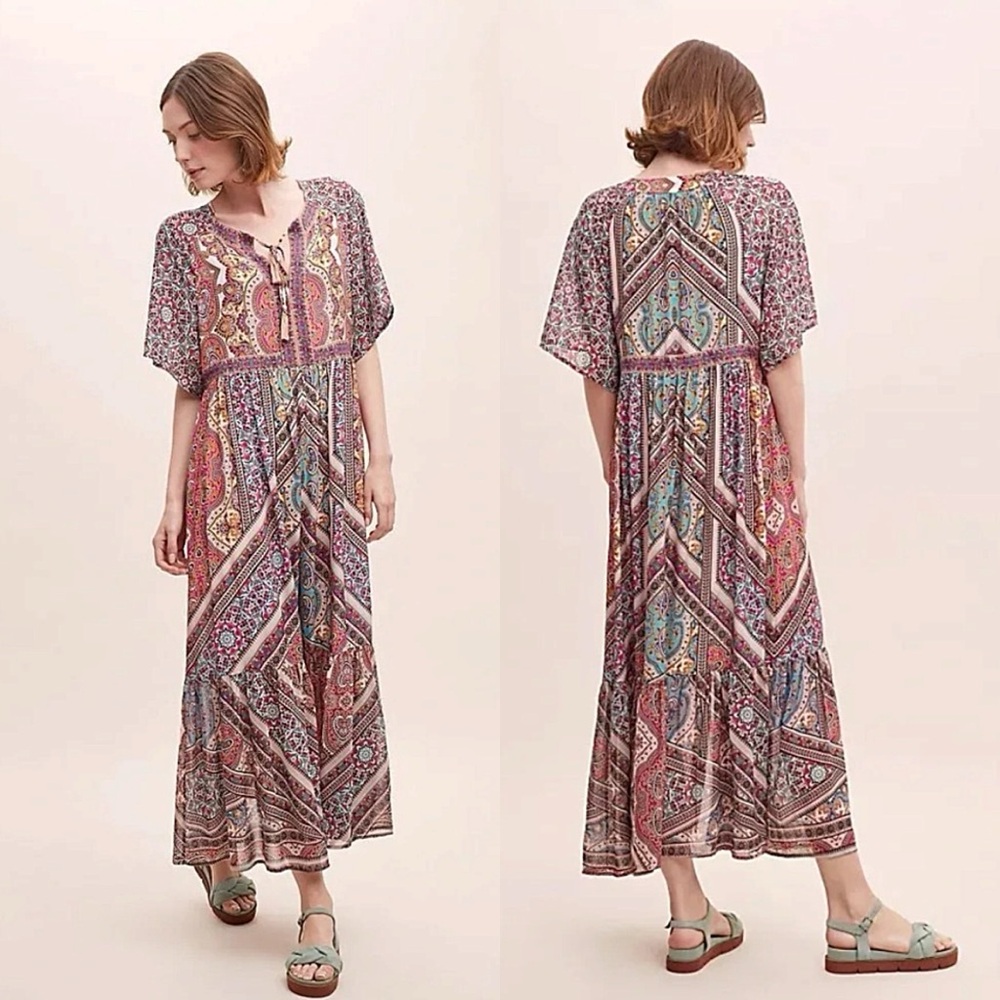 Anthropologie Kachel Dessa Boho Peasant Tunic Dress